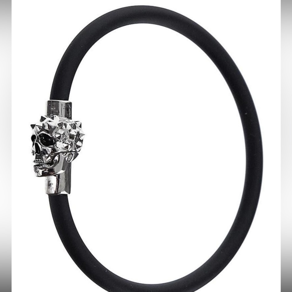 Alexander McQueen Rubber and metal Skull bracelet brand new